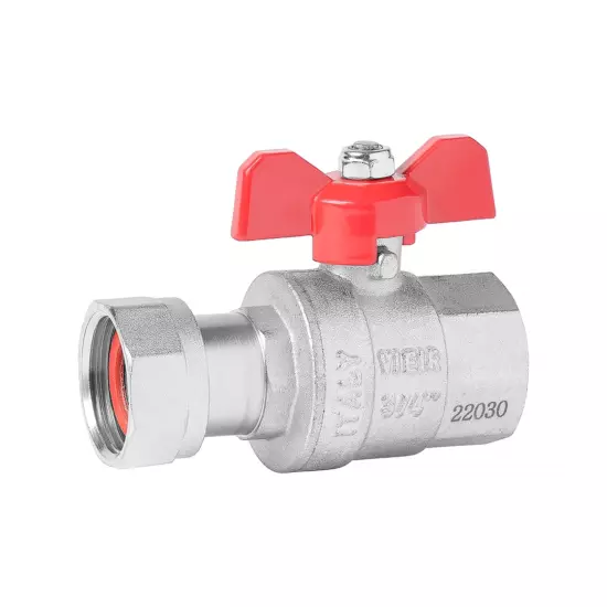 Кран прямой с накидной гайкой "красная бабочка"