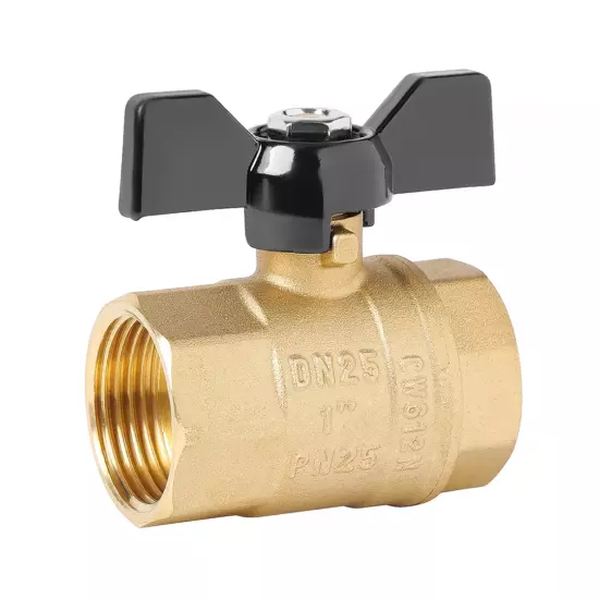 Кран шаровый в/в латунный "бабочка"