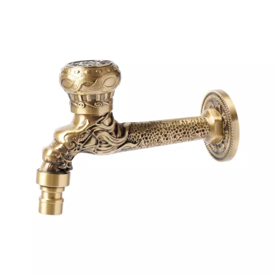 Кран водоразборный длинный декор/латунь