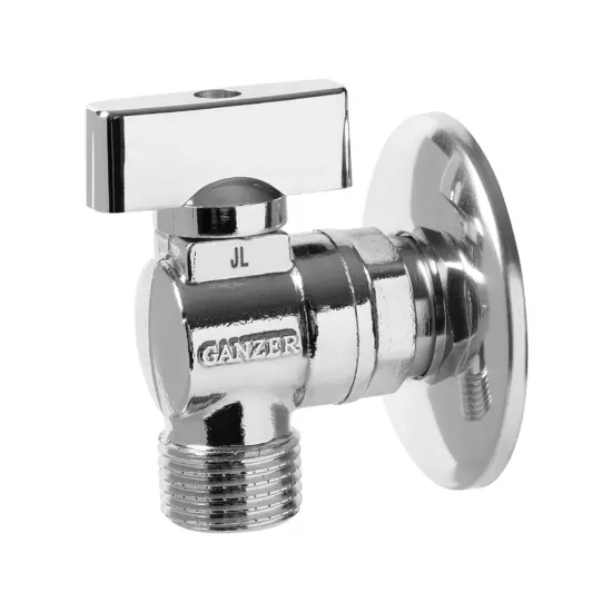 Вентиль угловой хромированный LUX GANZER