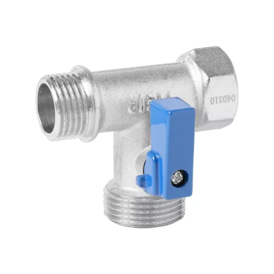 Вентиль 3-х проходной для стиральной машины, хром (в блистере)