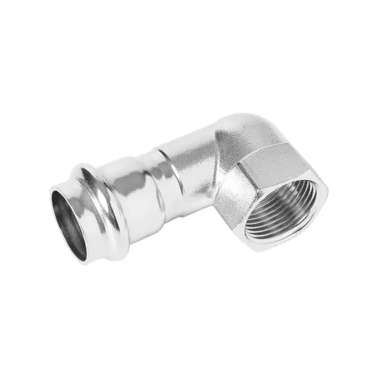 Уголок 90° с переходом на внутреннюю резьбу из нержавеющей стали (P-G), Ver-pro