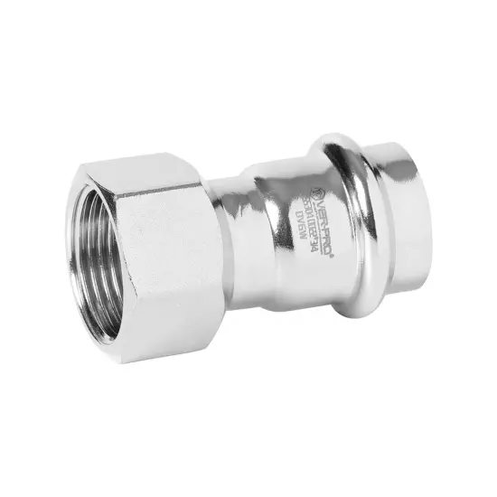 Соединитель прямой с переходом на внутреннюю резьбу из нержавеющей стали (P-G), Ver-pro