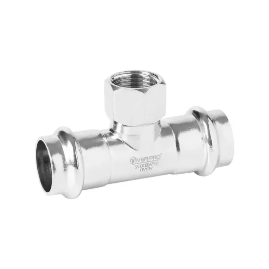 Тройник с переходом на внутреннюю резьбу из нержавеющей стали (P-G-P), Ver-pro