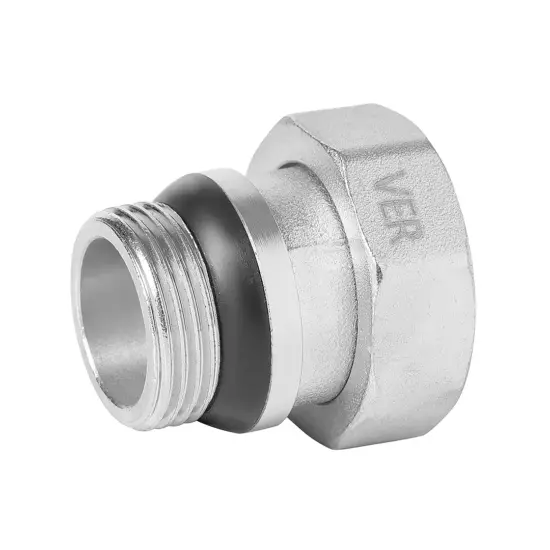 Штуцер присоединительный переходной с накидной гайкой никелированный