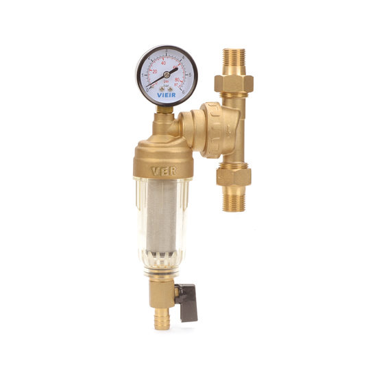 Фильтр свободного вращения с манометром для холодной воды, JH14-Vieir