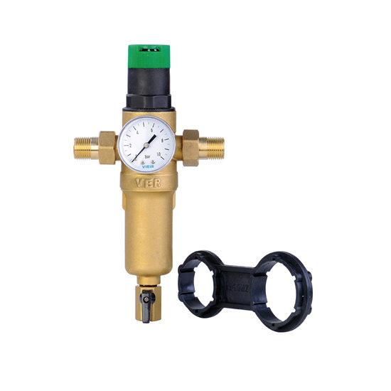 Фильтр с регулятором давления и манометром для горячей воды, JH15-Vieir