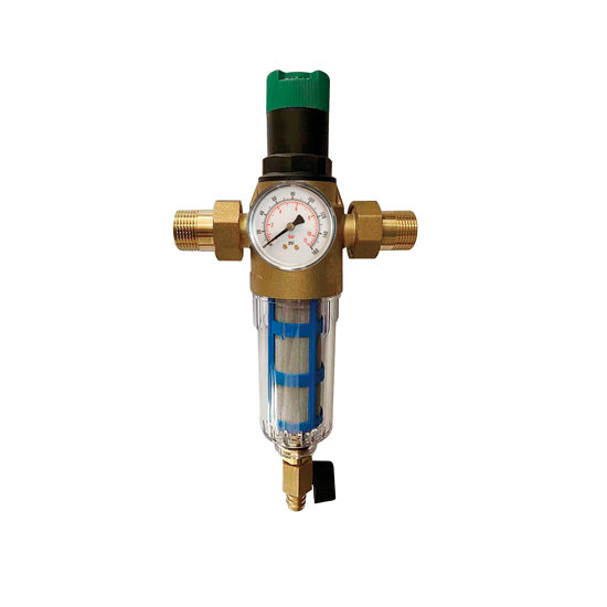 Фильтр с регулятором давления и манометром для холодной воды с функцией самоочистки, JH16-Vieir