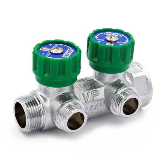 Коллектор регулирующий плоский 2 выхода VER402-A