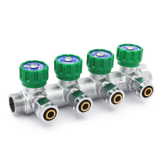 Коллектор регулирующий с евроконусами 4 выхода VER404