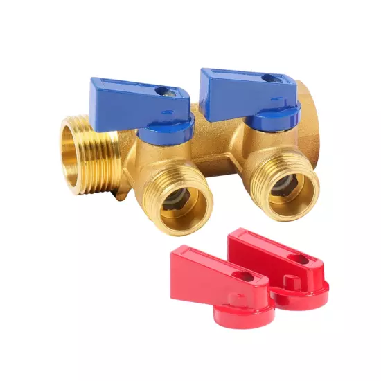 Коллектор с отсечными кранами плоский 2 выхода VR712