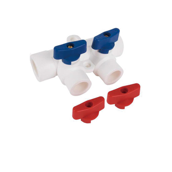 Коллектор полипропиленовый с кранами 2 выхода Vieir