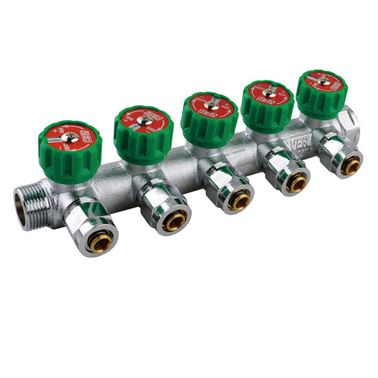 Коллектор регулирующий с евроконусами 5 выходов Vieir