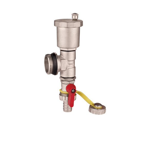 Тройник коллекторный в сборе (тройник, воздухоотводчик, дренажный кран)