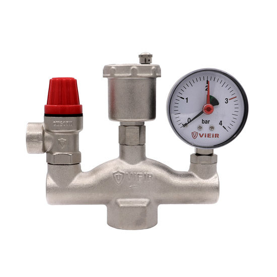 Группа безопасности котла латунная никелированная