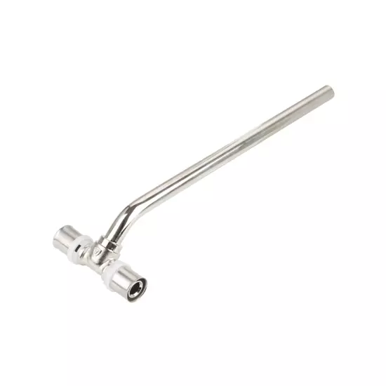 Пресс тройник радиаторный с хромированной латунной трубкой