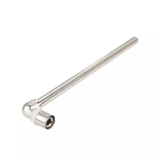 Пресс угольник радиаторный с хромированной латунной трубкой VRKL1615