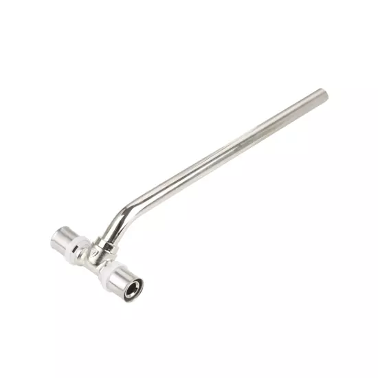 Пресс тройник радиаторный с хромированной латунной трубкой