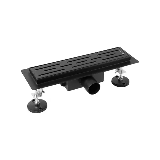 Душевой трап с сухим затвором, горизонтальный, черный