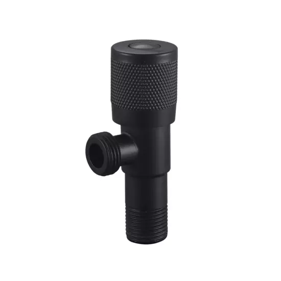 Вентиль угловой из нерж. стали с керамической кран-буксой, черный VER73-C