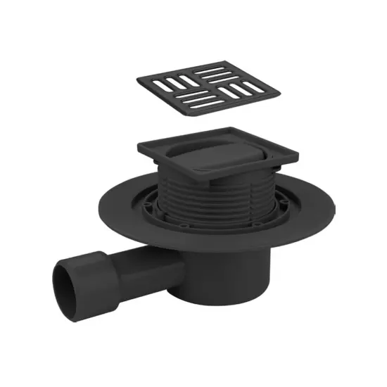 Душевой трап с сухим затвором черный VRDL-10C