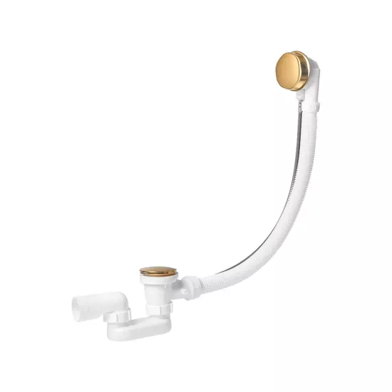 Полуавтоматический гофрированный слив-перелив для ванны, цвет золотой VIEIR VRQ90S