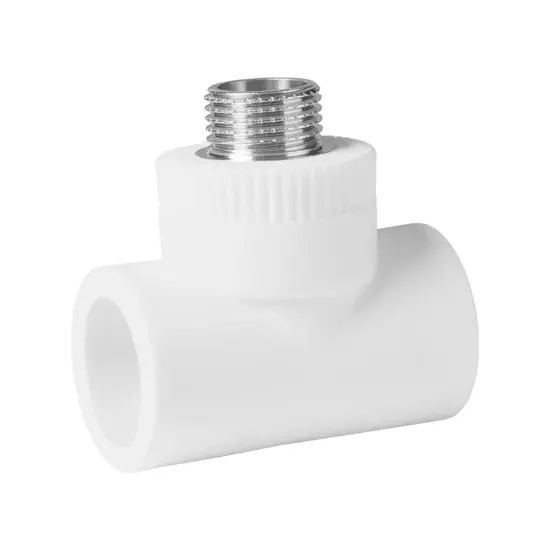 Тройник переходной комбинированный с переходом на внешнюю резьбу, латунь